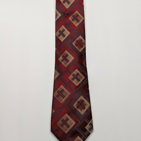 Van Heusen Geometric Diamond Silk Necktie - Picture 5 of 5